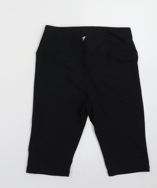 Back view of Primark women’s black polyester sweat shorts, size UK 6, 10-inch leg regular