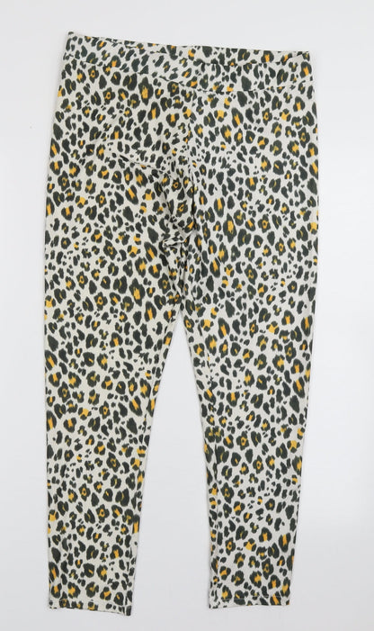 Womens UK Size M H&M Regular Fit Capri Yellow Trousers