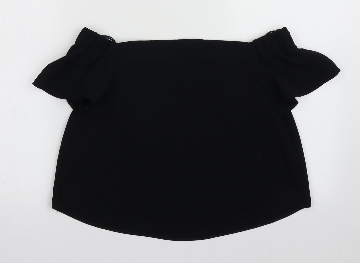Womens UK Size 4 Topshop Blue Cropped Blouse