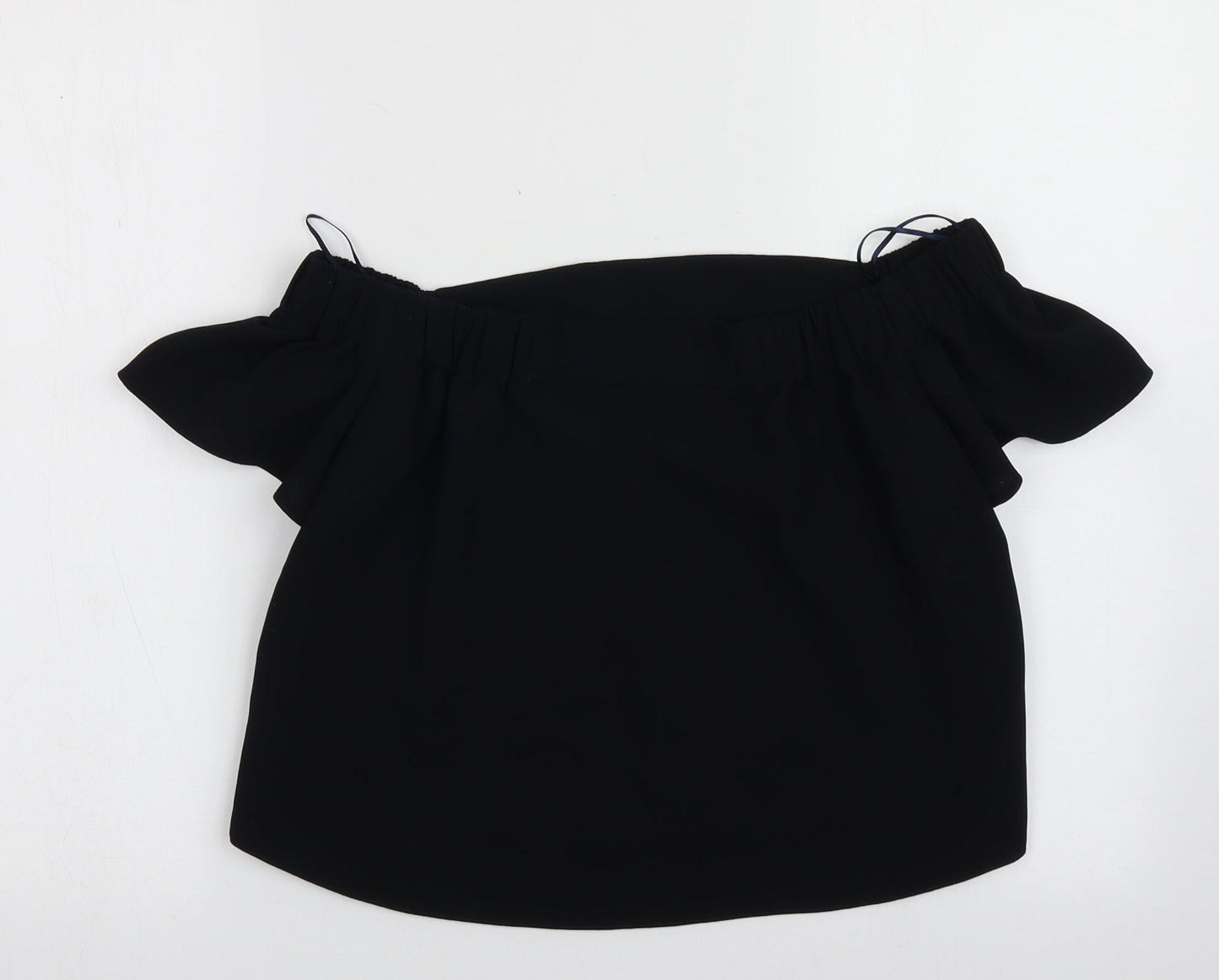 Womens UK Size 4 Topshop Blue Cropped Blouse