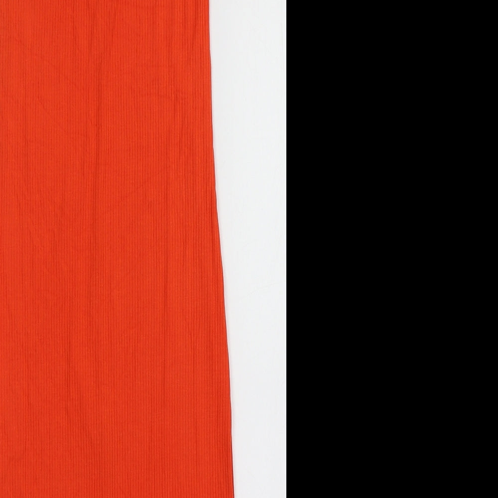 H&M Womens Orange  Viscose Bodycon  Size XS  V-Neck Pullover