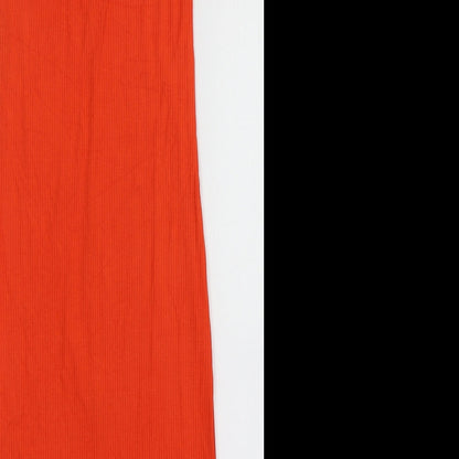 H&M Womens Orange  Viscose Bodycon  Size XS  V-Neck Pullover