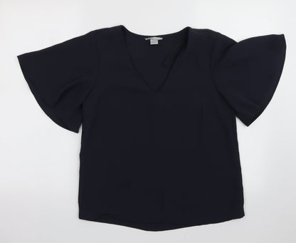Womens UK Size 6 H&M Blue Basic Blouse