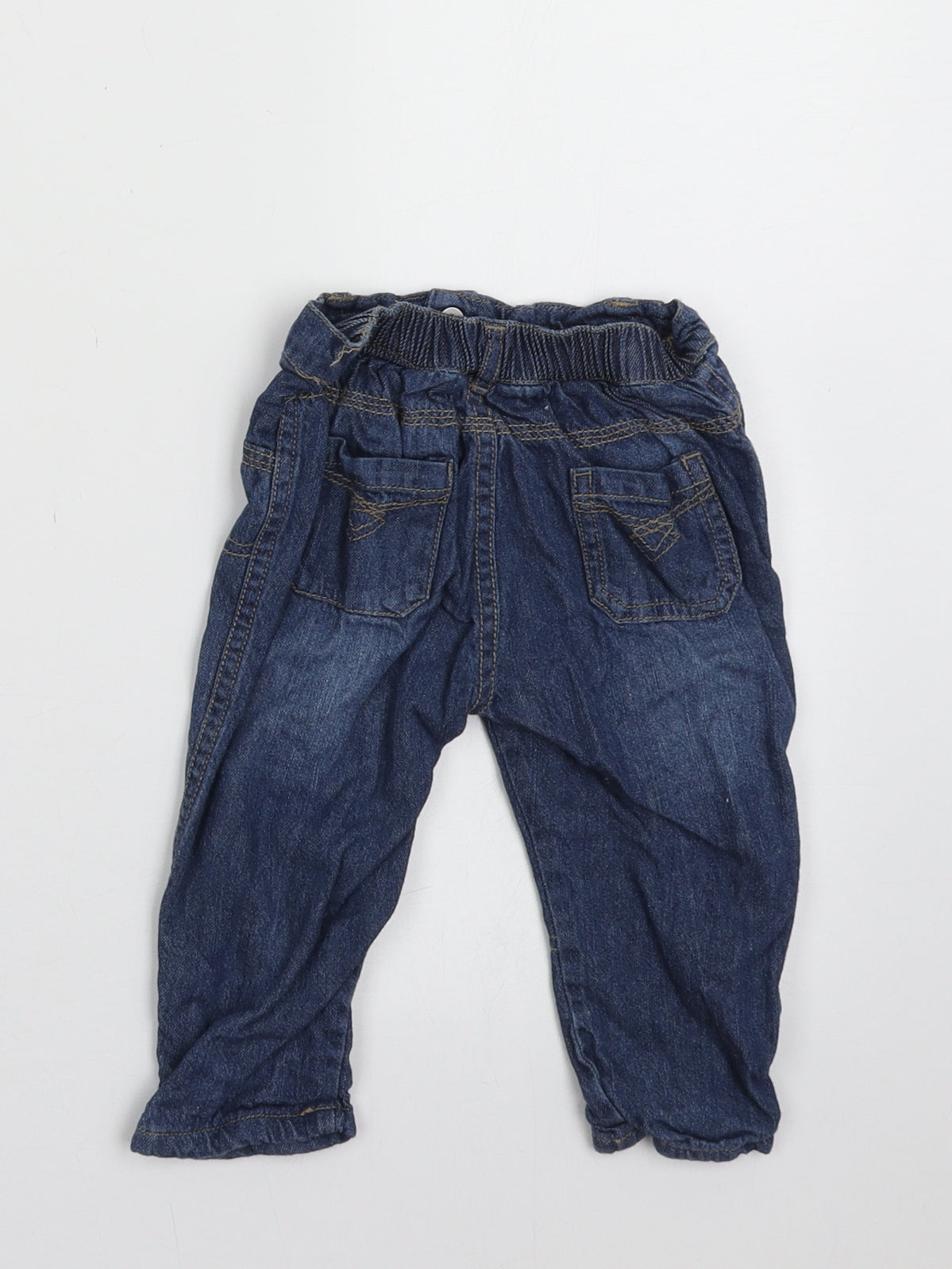 George Boys Blue  Cotton Capri Jeans Size 9-12 Months  Buckle