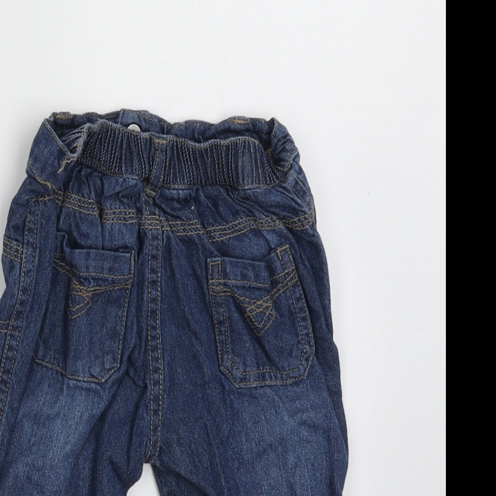 George Boys Blue  Cotton Capri Jeans Size 9-12 Months  Buckle