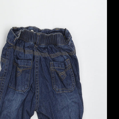 George Boys Blue  Cotton Capri Jeans Size 9-12 Months  Buckle