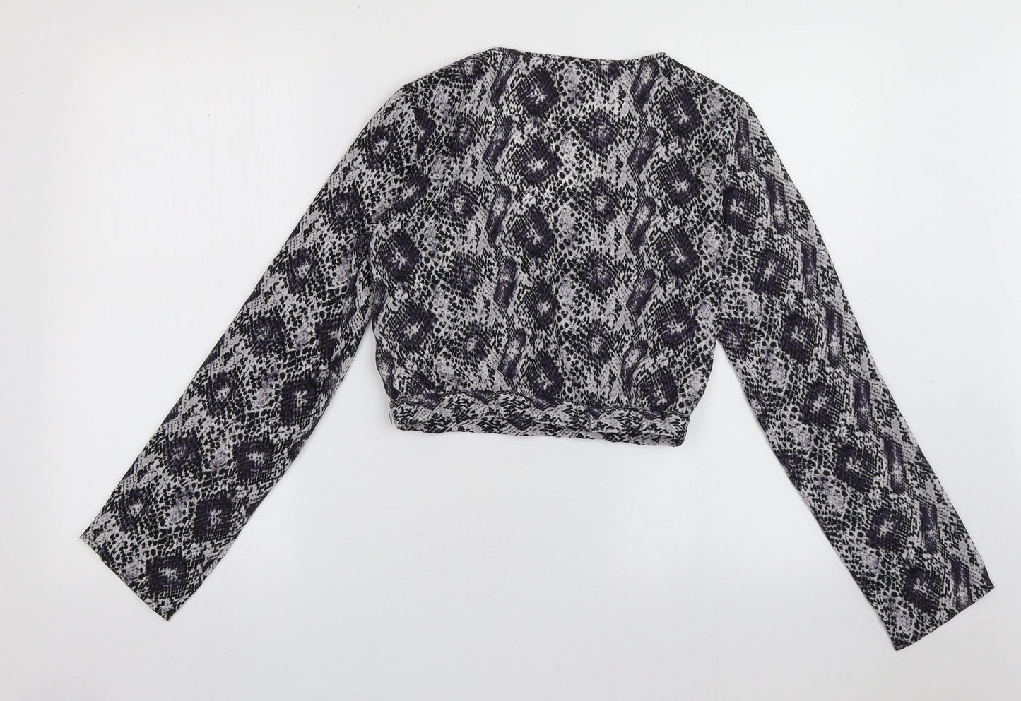 Womens UK Size 4 H&M Purple Cropped Blouse
