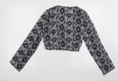 Womens UK Size 4 H&M Purple Cropped Blouse