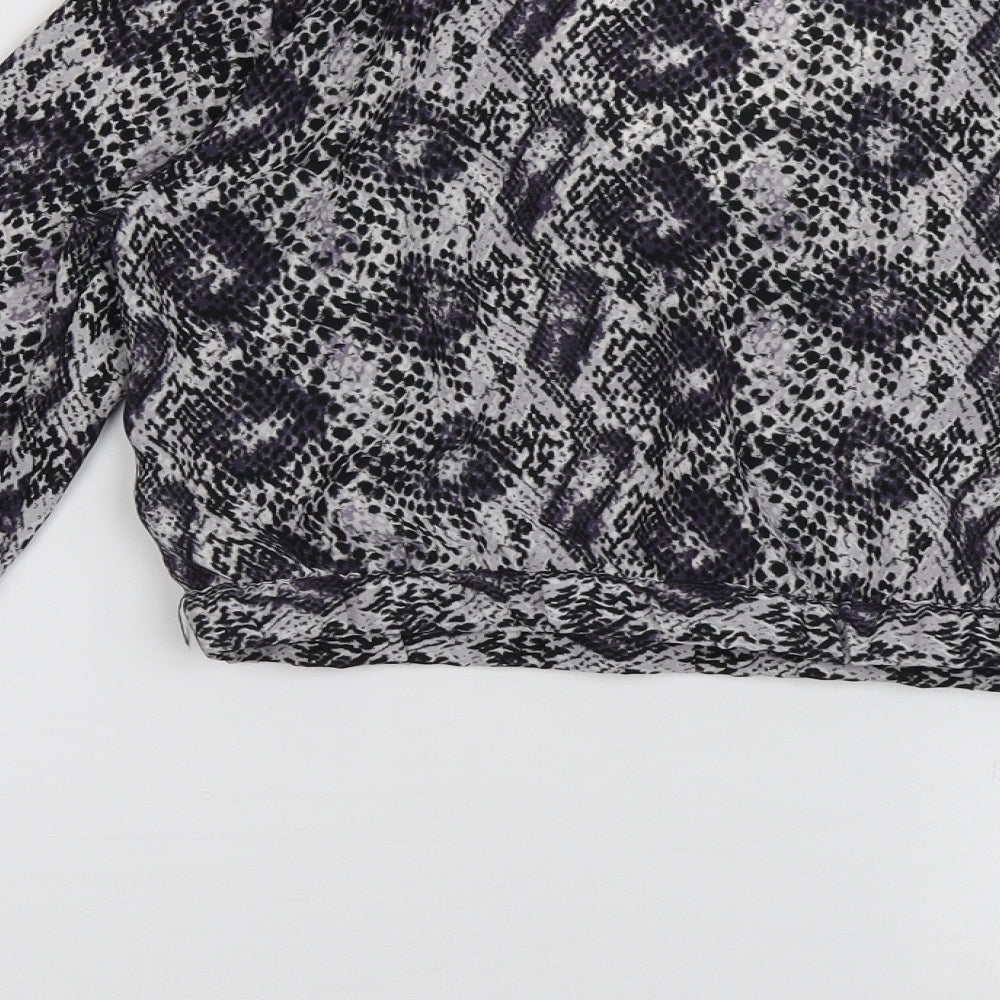 Womens UK Size 4 H&M Purple Cropped Blouse
