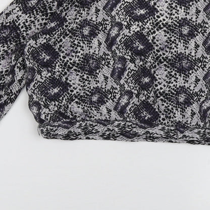 Womens UK Size 4 H&M Purple Cropped Blouse