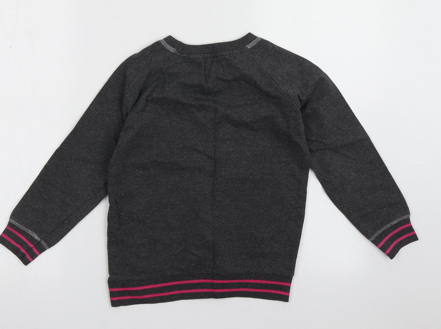 POP Girls Grey Crew Neck  Polyester Pullover Jumper Size 6-7 Years  Pullover - love to sparkly