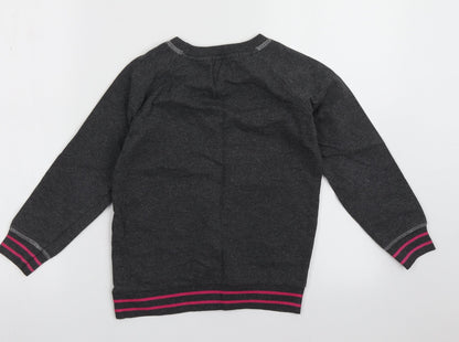 POP Girls Grey Crew Neck  Polyester Pullover Jumper Size 6-7 Years  Pullover - love to sparkly