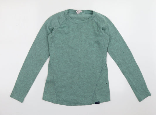 DECATHLON Womens Green  Polyester Basic Casual Size S Crew Neck Pullover