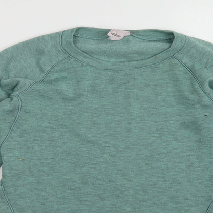 DECATHLON Womens Green  Polyester Basic Casual Size S Crew Neck Pullover