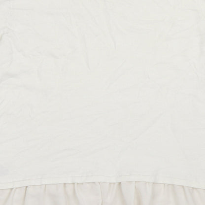 Marks and Spencer Womens White Crew Neck  Viscose Pullover Jumper Size 14