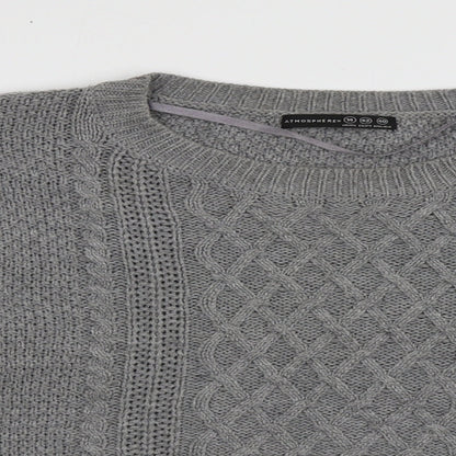 Primark Womens Grey Crew Neck Argyle/Diamond Acrylic Pullover Jumper Size 14