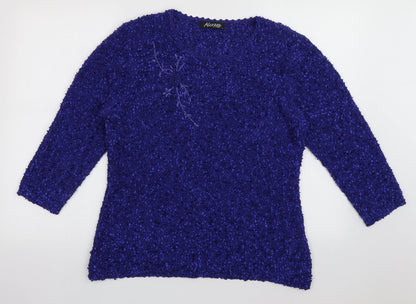 Womens UK Size L alexara Blue Pullover Jumper