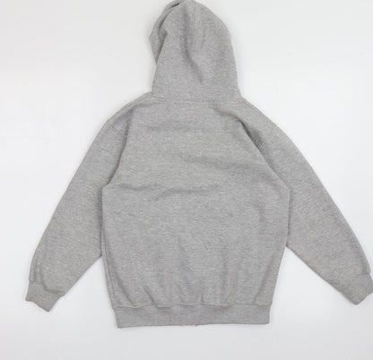 zone one Boys Grey  Cotton Full Zip Hoodie Size 9-10 Years  Zip