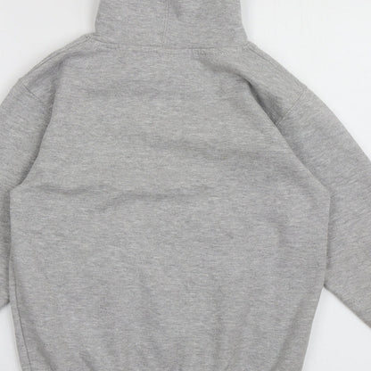 zone one Boys Grey  Cotton Full Zip Hoodie Size 9-10 Years  Zip