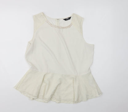 Womens UK Size 18 mAX Ivory Basic Blouse