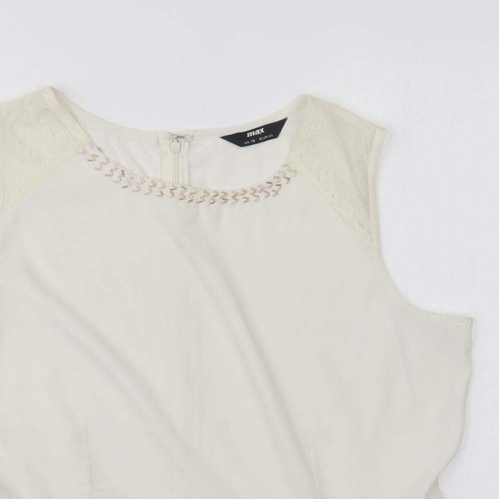 Womens UK Size 18 mAX Ivory Basic Blouse