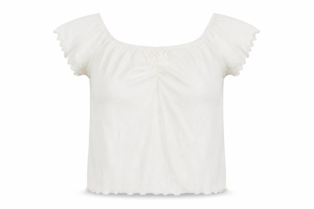 Womens UK Size L Stradivarius White Cropped Blouse