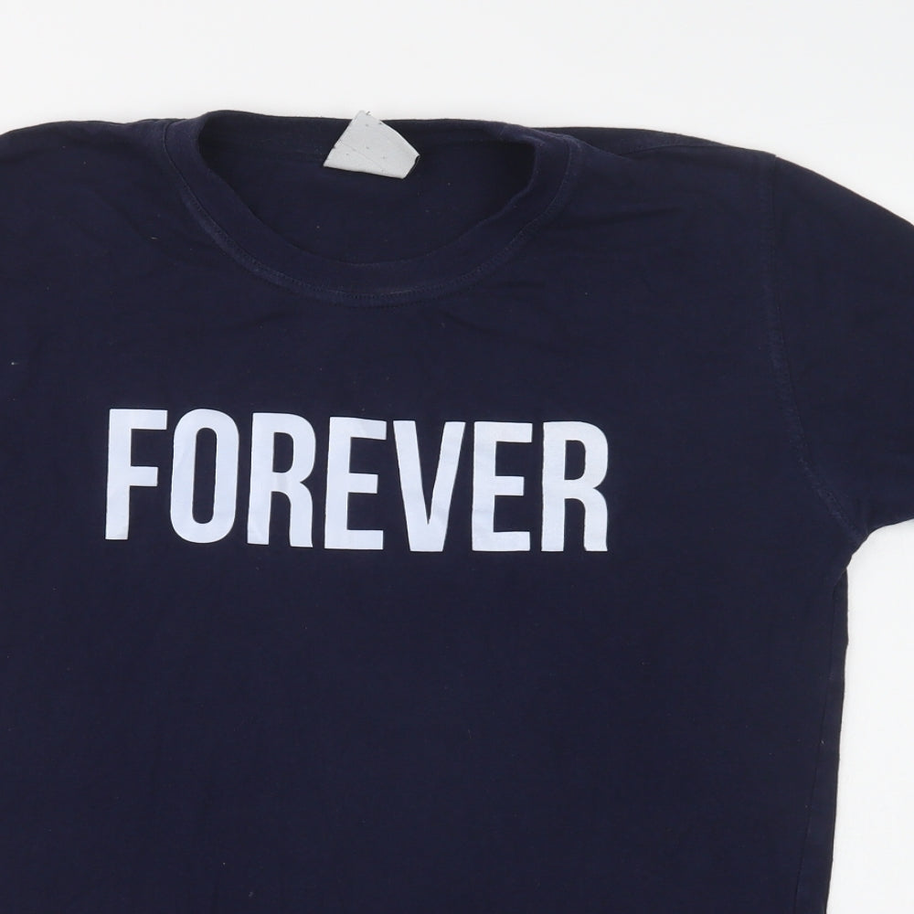 Forever Original Mens Blue  Cotton  T-Shirt Size M Crew Neck