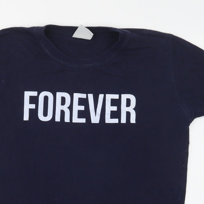 Forever Original Mens Blue  Cotton  T-Shirt Size M Crew Neck