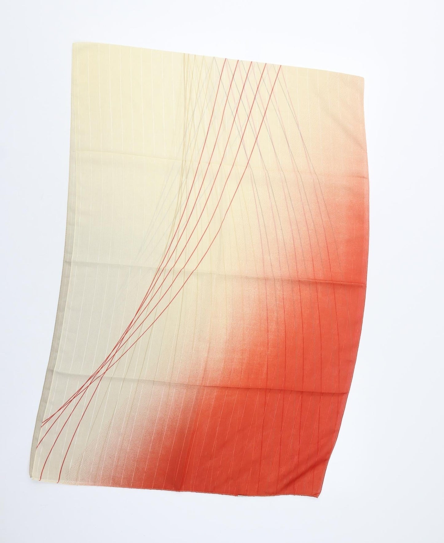Preworn Womens Red Striped Polyester  Scarf