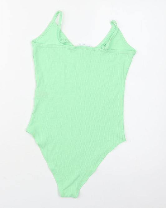 Primark Womens Green  Polyester Bodysuit One-Piece Size 6  Snap