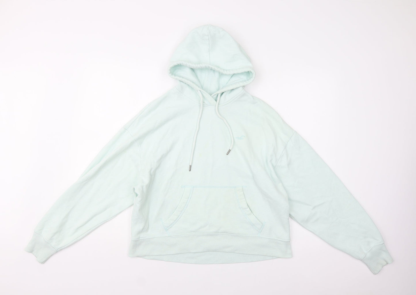 Hollister Womens Green  Cotton Pullover Hoodie Size S