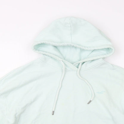 Hollister Womens Green  Cotton Pullover Hoodie Size S