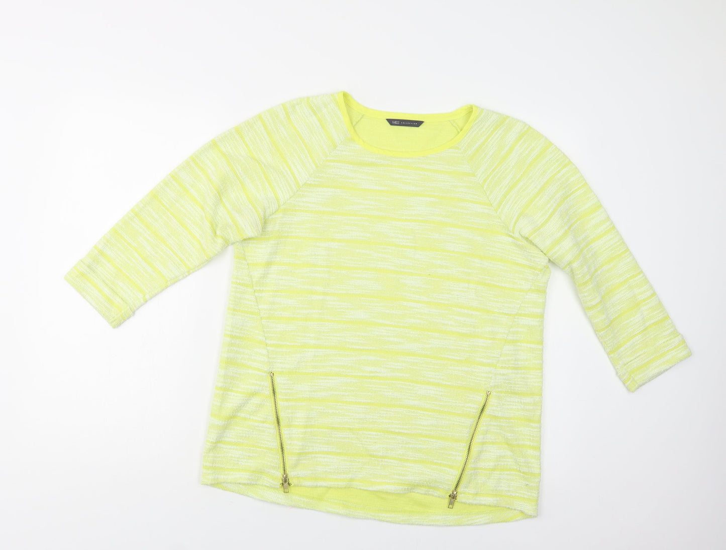Womens UK Size 14 M&S Yellow Pullover Jumper