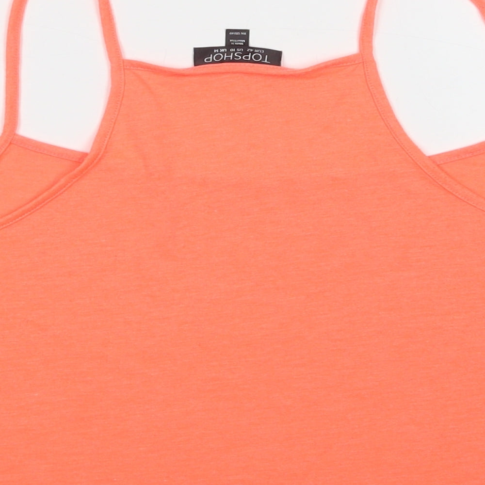 Womens UK Size 14 Topshop Orange Cropped Tank