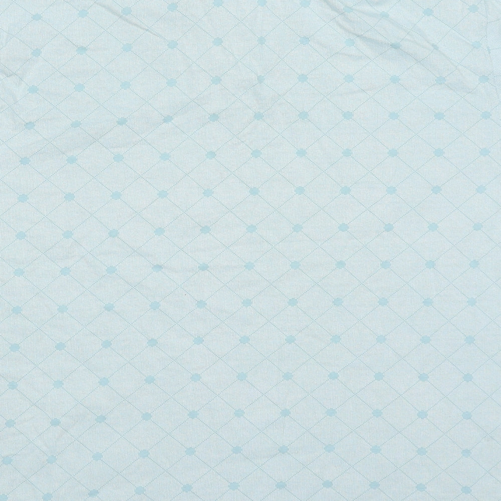 Dunnes Mens Blue Geometric Cotton  Polo Size L Collared