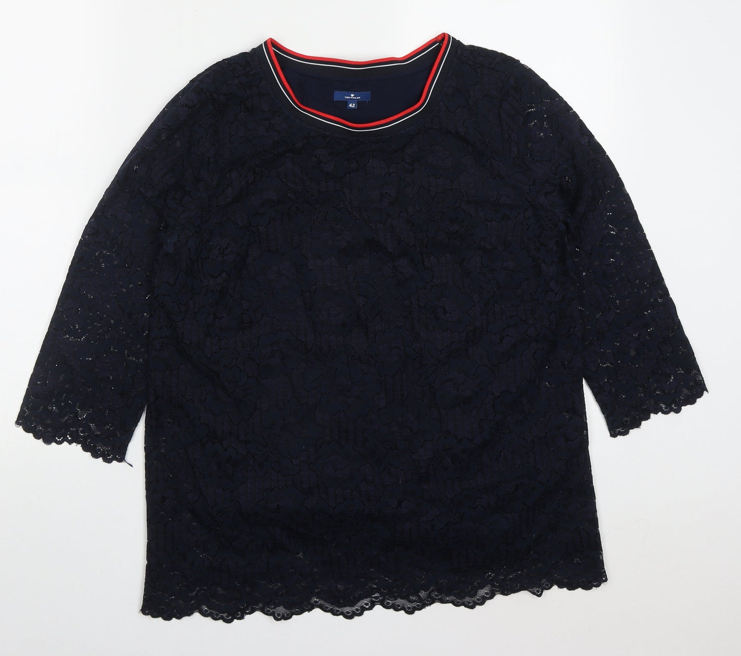 Womens UK Size 14 TOM TAILOR Blue Basic Blouse