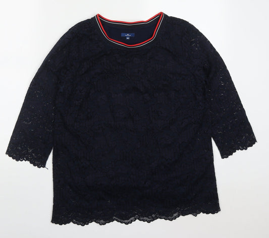 Womens UK Size 14 TOM TAILOR Blue Basic Blouse