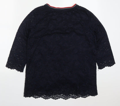 Womens UK Size 14 TOM TAILOR Blue Basic Blouse