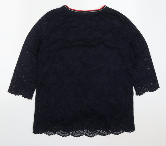 Womens UK Size 14 TOM TAILOR Blue Basic Blouse