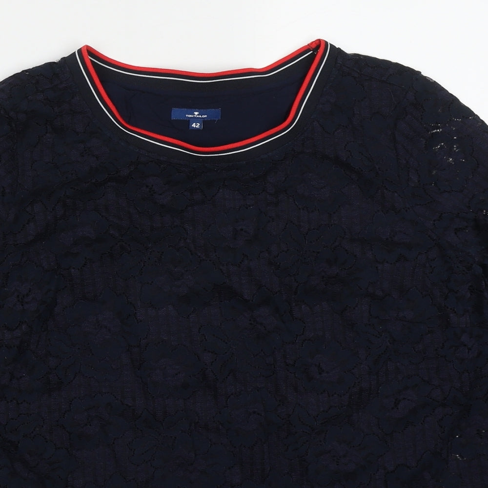 Womens UK Size 14 TOM TAILOR Blue Basic Blouse