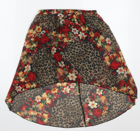FOREVER 21 Womens Multicoloured Animal Print Polyester A-Line Skirt Size S    - Floral