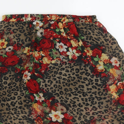FOREVER 21 Womens Multicoloured Animal Print Polyester A-Line Skirt Size S    - Floral