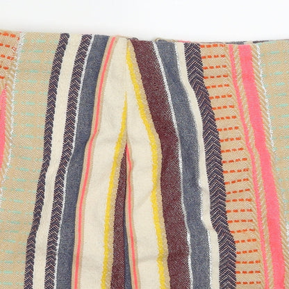 H&M Womens Multicoloured Striped Cotton Mini Skirt Size 8   Zip