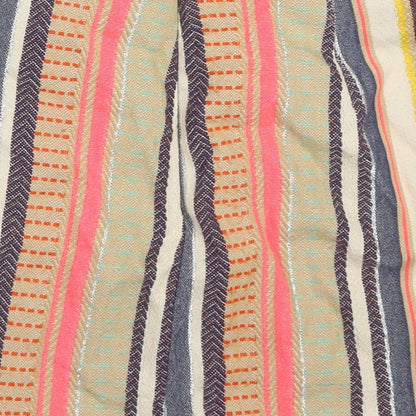 H&M Womens Multicoloured Striped Cotton Mini Skirt Size 8   Zip