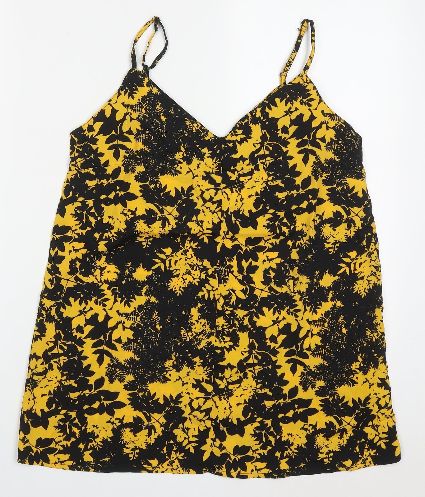Womens UK Size 10 Pep&Co Yellow Basic Tank