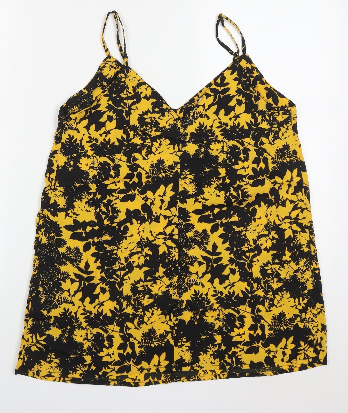 Womens UK Size 10 Pep&Co Yellow Basic Tank