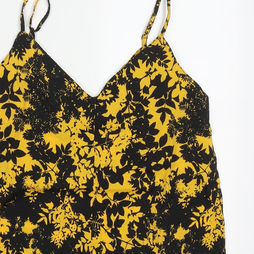 Womens UK Size 10 Pep&Co Yellow Basic Tank