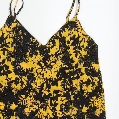 Womens UK Size 10 Pep&Co Yellow Basic Tank