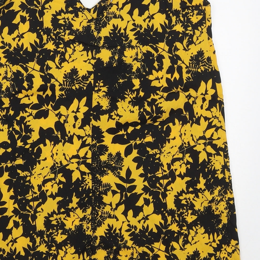 Womens UK Size 10 Pep&Co Yellow Basic Tank