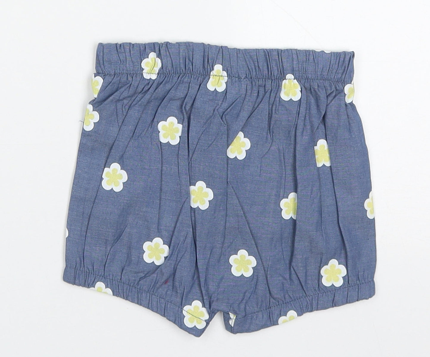 Jianco Baby Blue Floral Cotton Cropped Trousers Size 12-18 Months